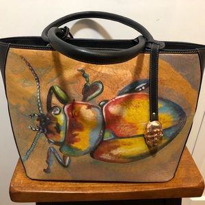 Unique Hand-painted Leather Handbag
